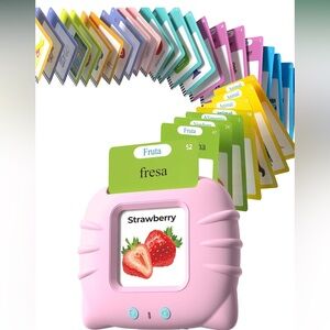 Bilingual Talking Flash Cards for Toddlers 2+ - pink